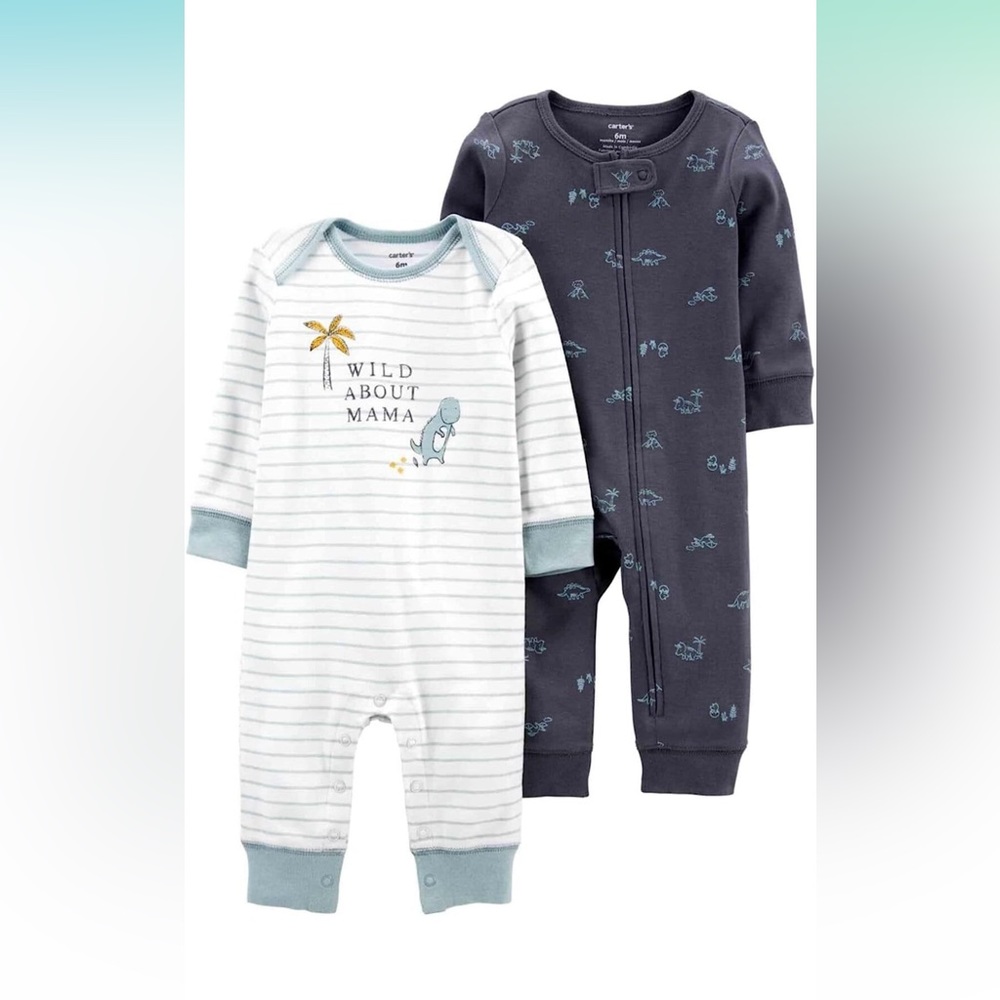Nwt carter’s footless pajamas dino 6-9 months